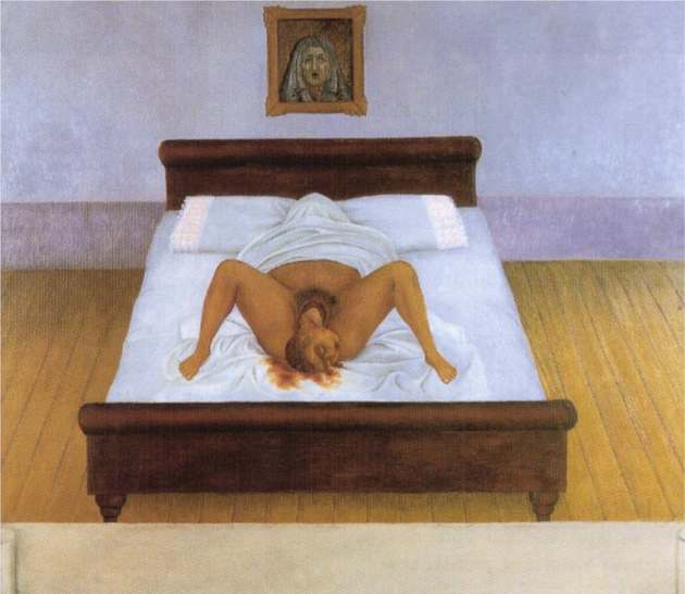 1932 Mi nacimiento, 1932. Óleo sobre metal, 30,5 x 35 cm.