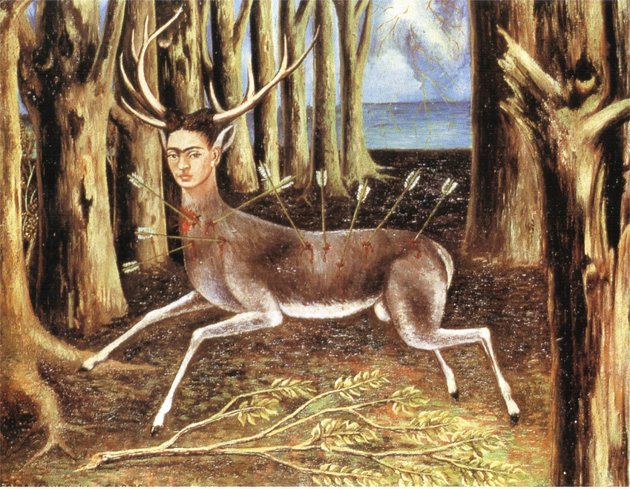 1946 el ciervo herido-1946-Oleo sobre fibra dura-22,4 x 30 cm