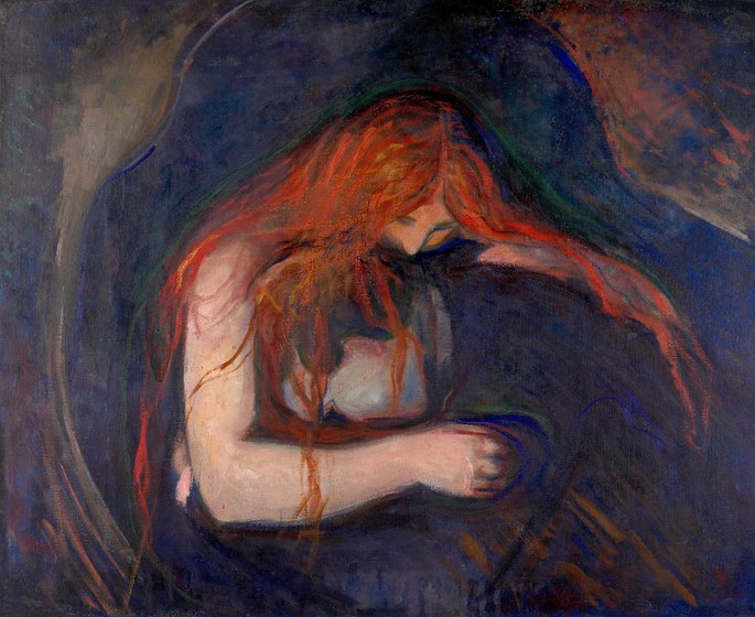 Edvard Munch: Amor y dolor, 1893, óleo sobre lienzo, 91 cm x 109 cm, Museo Munch, Oslo