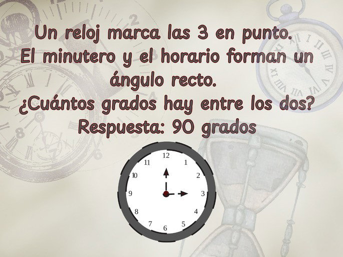 acerrijos para niños: reloj ángulo recto