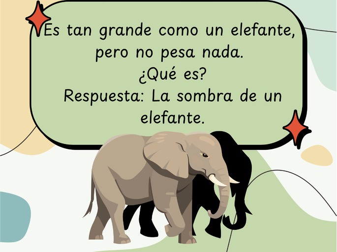 Acertijos divertidos para niños: sombra de elefante