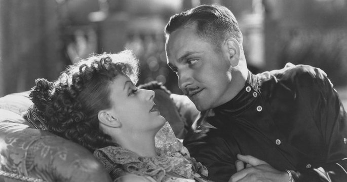 Fotograma de la película Ana Karenina, en el que aparece Greta Garbo y Frederic March