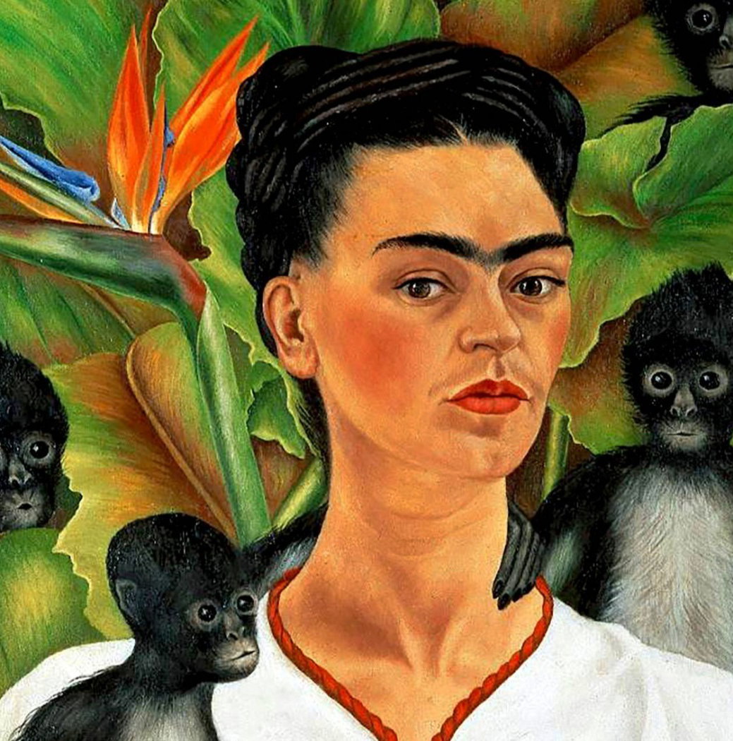 Autorretrato De Frida Kahlo Con Mono Y Gato Frida Kahlo: