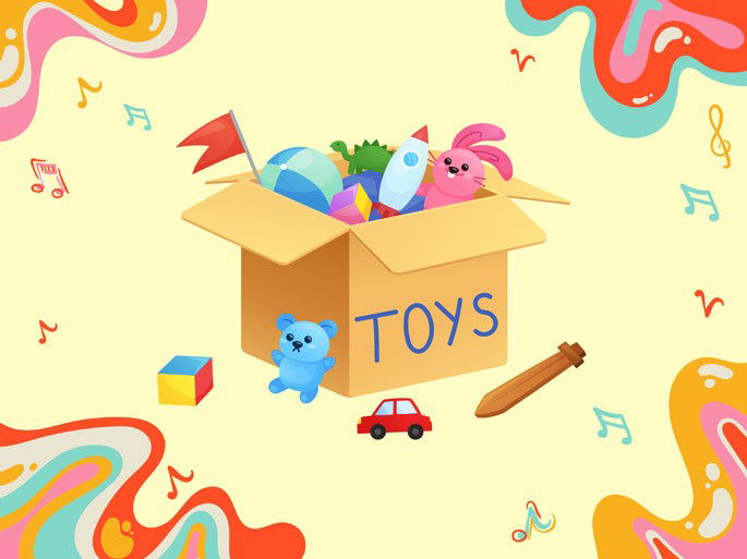 Caja de juguetes para niños canciones infantiles