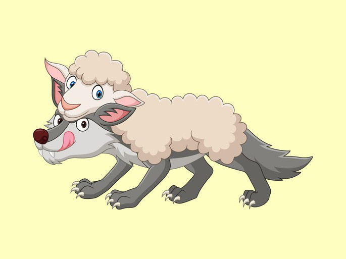 Fábula lobo con piel de oveja