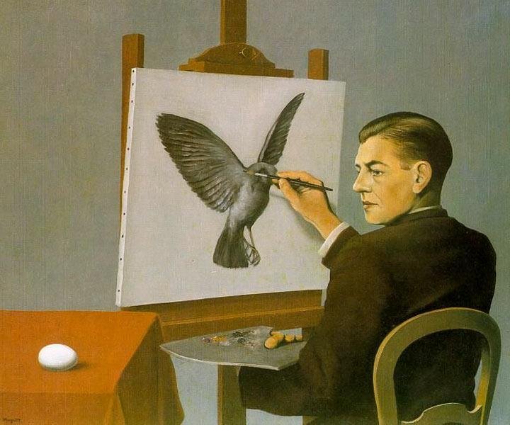 Clarividencia autorretrato René Magritte 1936