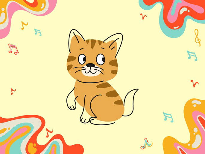 Gato gracioso rojo canciones infantiles