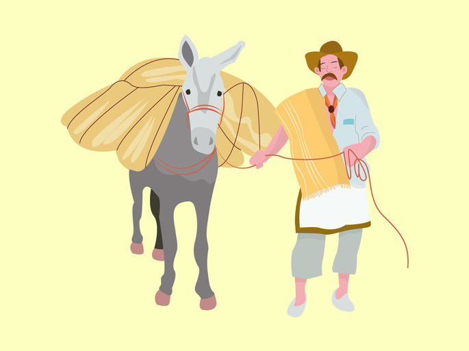Fábula viejo, niño y burro