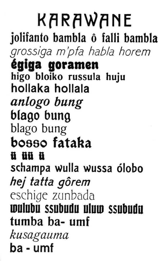 Poema dadaísta de Hubo Ball