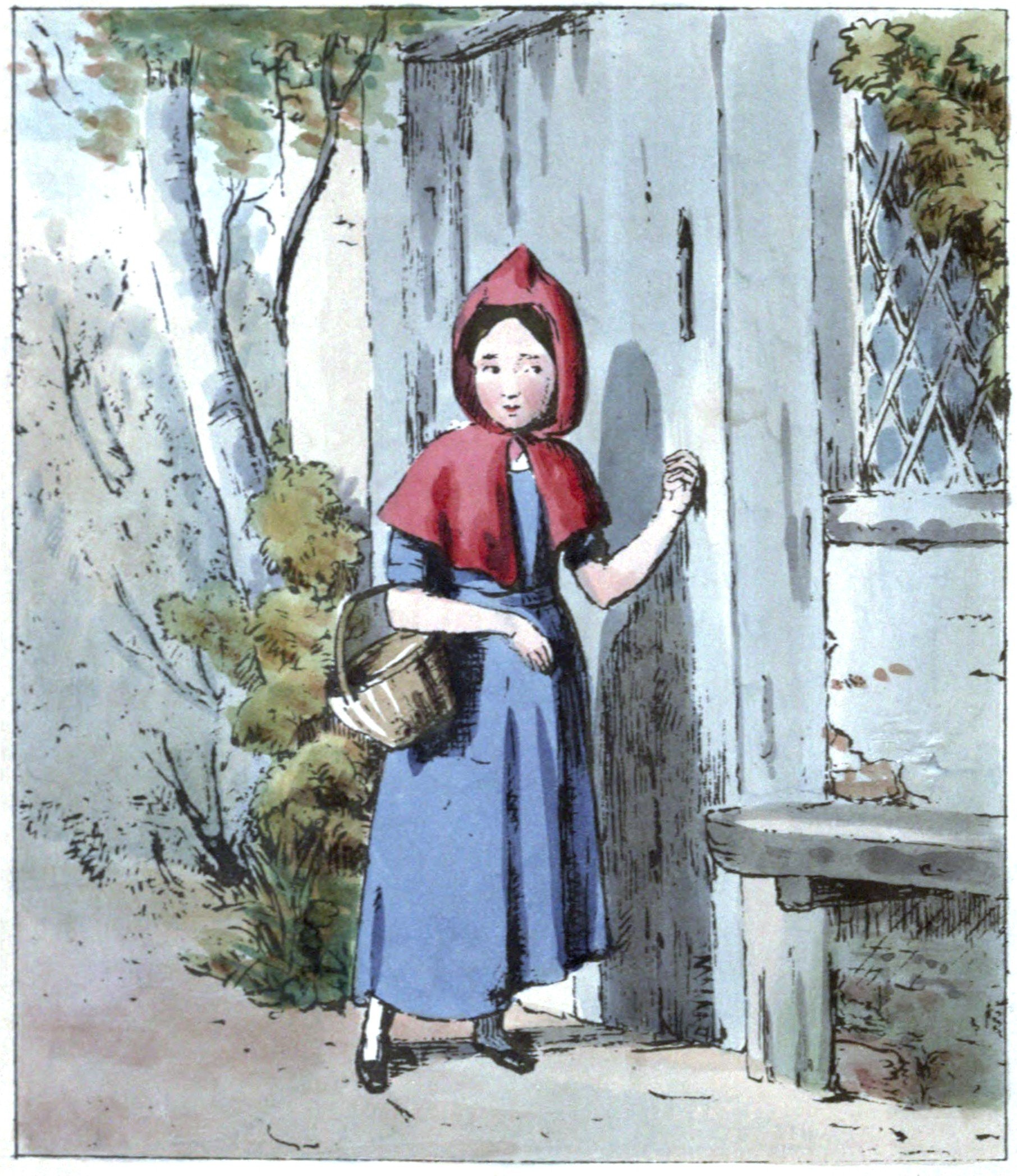 Ilustración de La caperucita roja de Felix Summerly (1843)