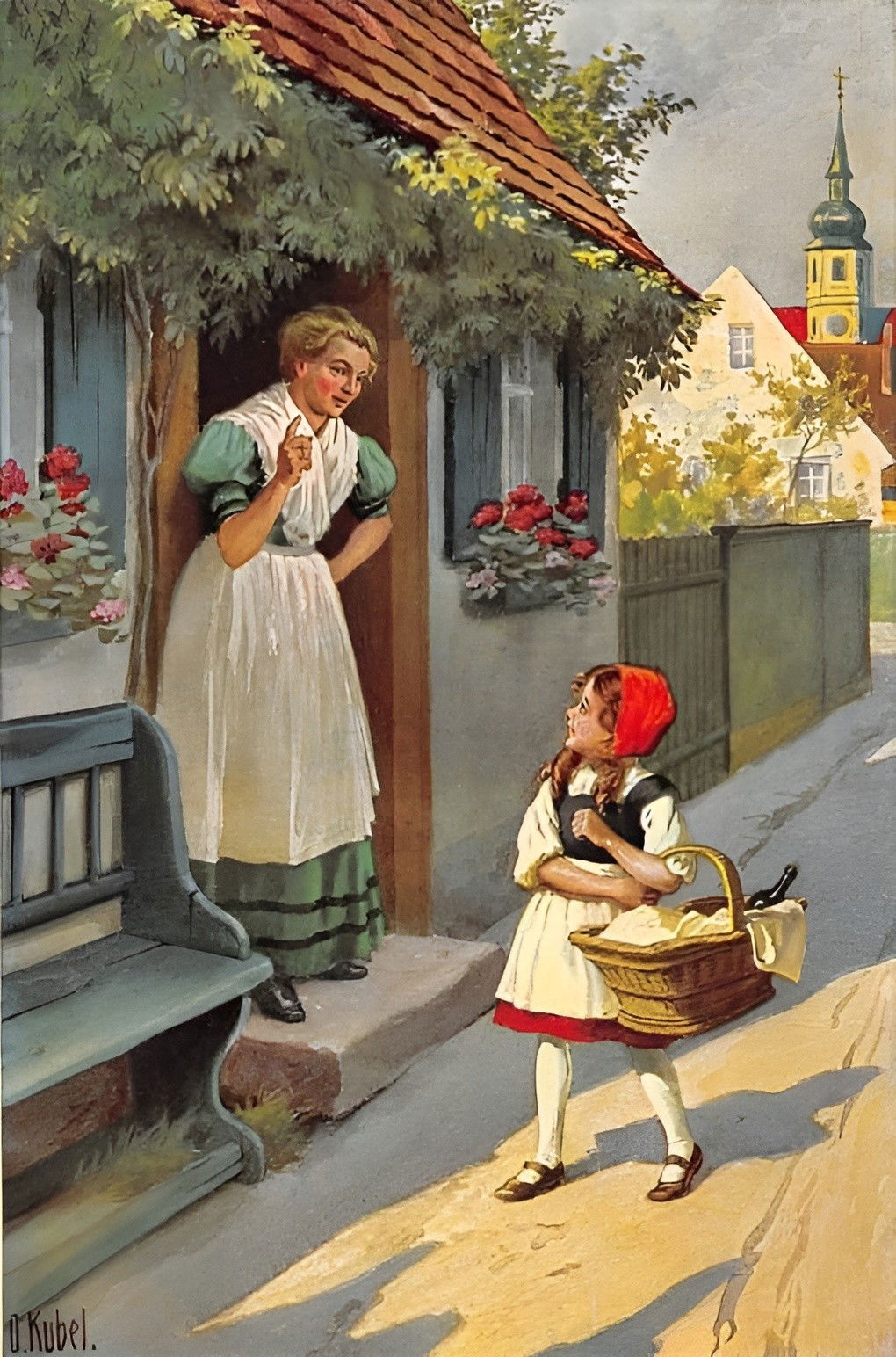 Ilustración de La caperucita roja de Otto Kubel (1930)