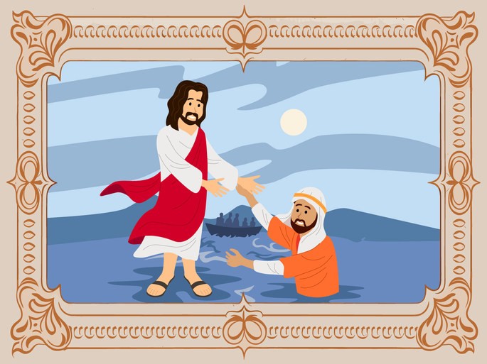 Jesús camina sobre el agua