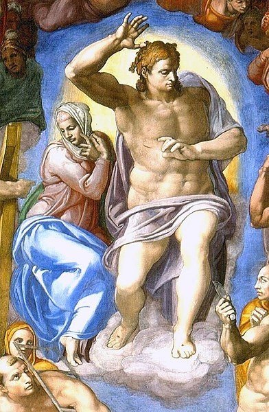 Jesús y María Juicio Final Capilla Sixtina Miguel Ángel