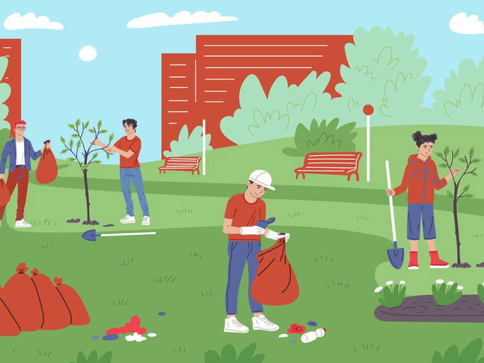 Jóvenes voluntarios