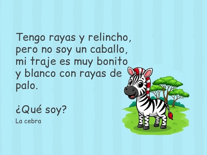 Adivinanzas para niños: la cebra