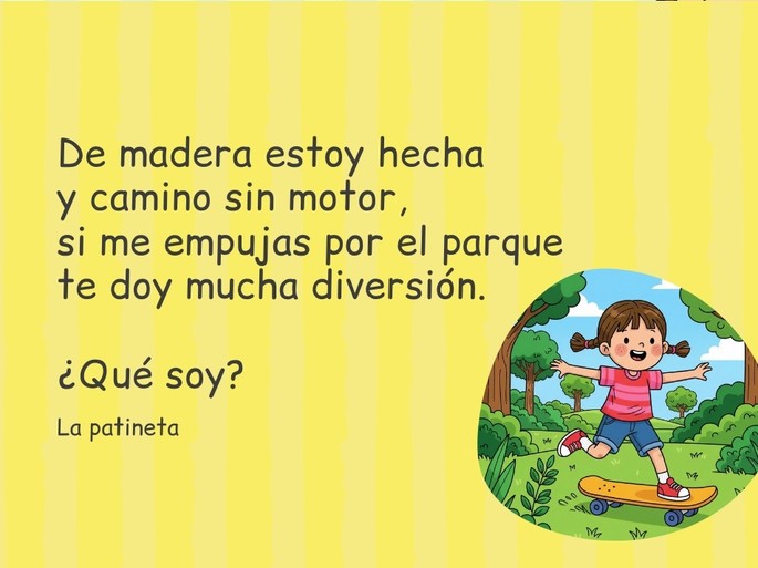 Adivinanzas para niños: la patineta