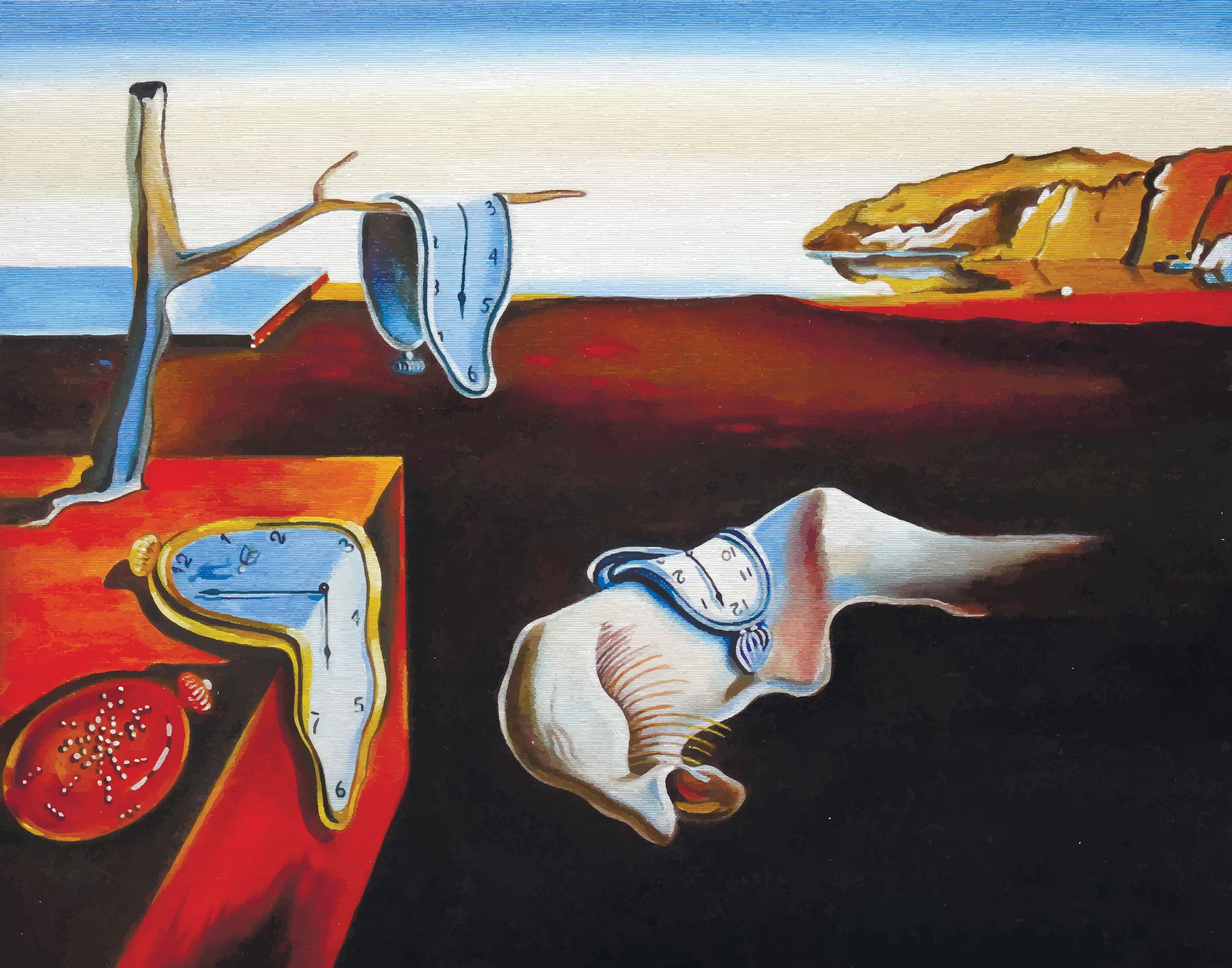 Salvador Dalí: La persistencia de la memoria. 1931. Óleo sobre lienzo. 24 cm x 33 cm. MoMA, Nueva York.