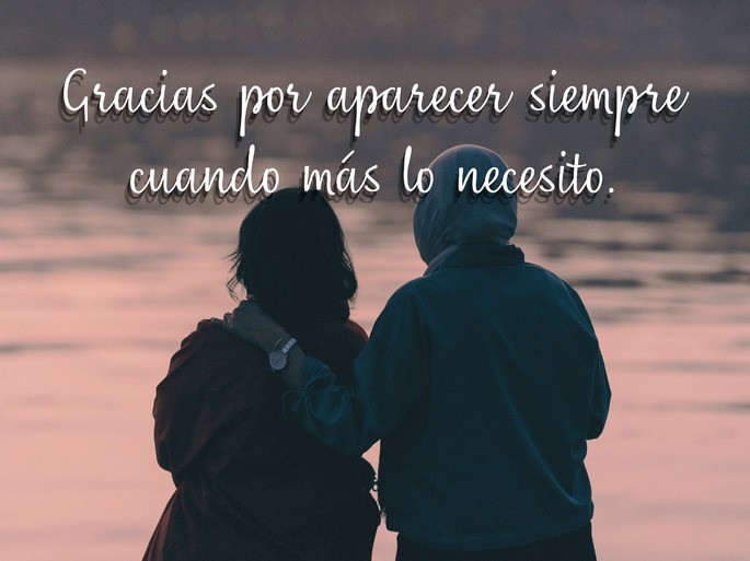 Mensajes de amistad: amigos frente a un lago (gracias por aparecer)