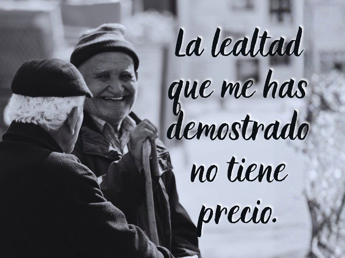 Mensajes de amistad: dos ancianos charlando (la lealtad)