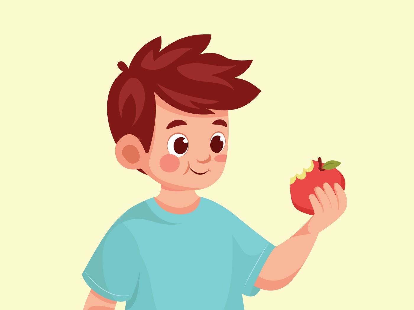 Niño con manzana