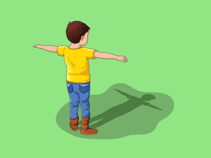 Niño y su sombra