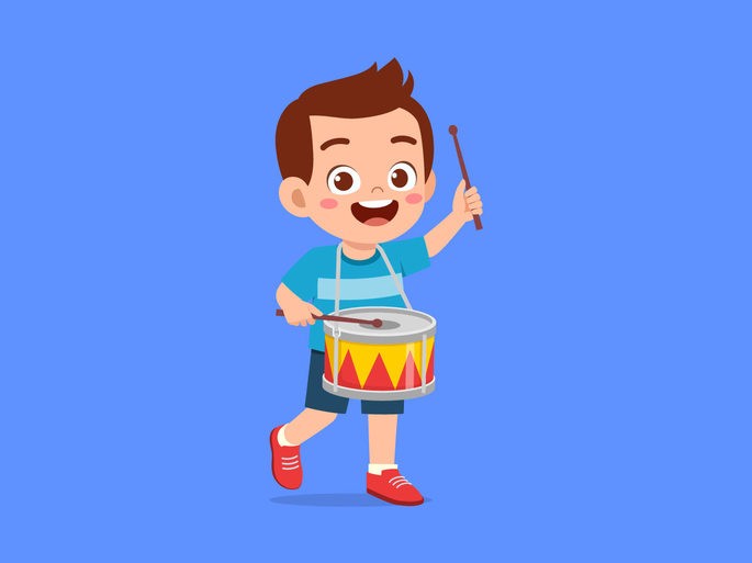 Niño tambor rojo