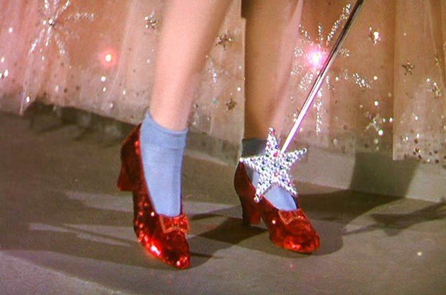 Zapatos de Dorothy en el Mago de Oz.