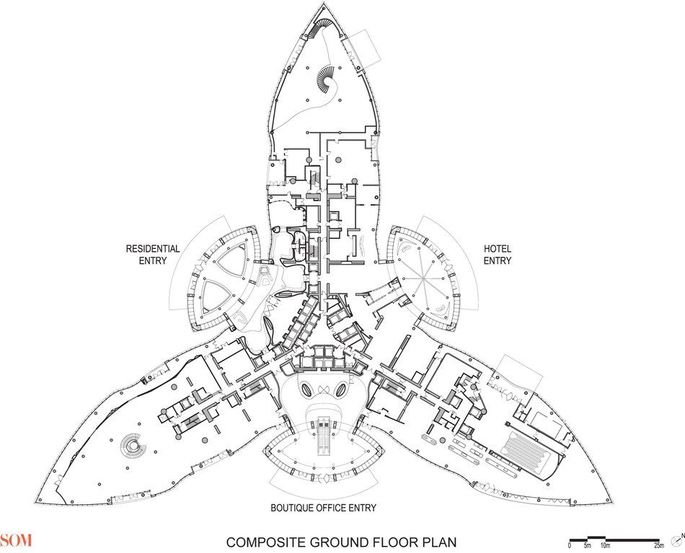 Plano de la base del Burj Khalifa