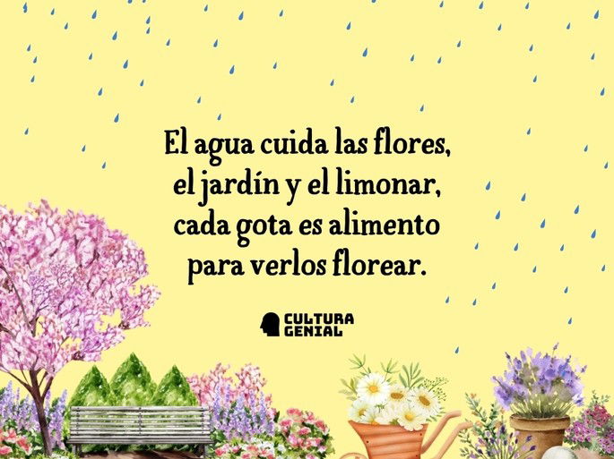 El agua cuida las flores