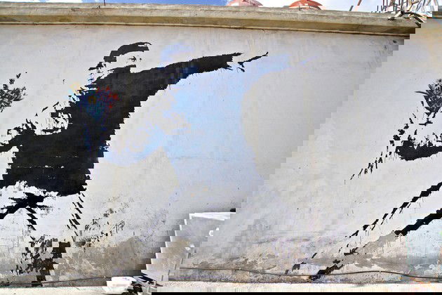 Soldier Throwing Flowers