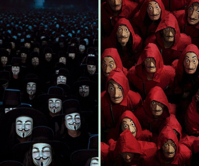 La resistencia en v de vendetta y la casa de papel