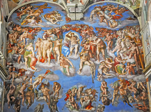 Juízo Final - 13,7 m x 12,2 m - Capela Sistina, Vaticano