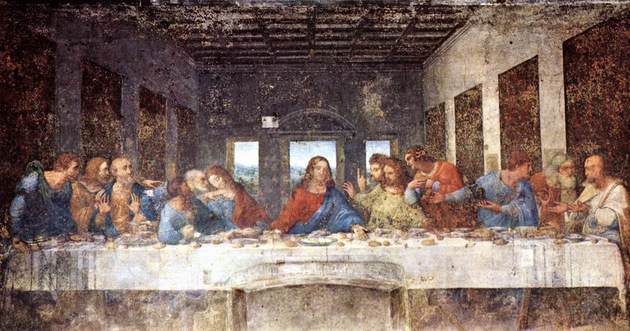 A Última Ceia - 4,6 m x 8,8 m - refeitório do Convento de Santa Maria Delle Grazie, Milão