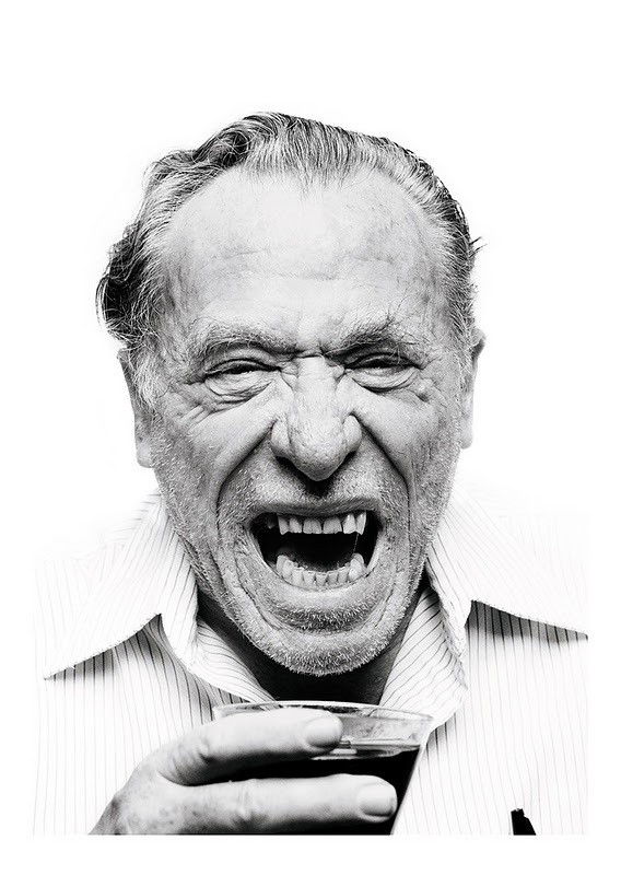 Retrato a preto e branco de Bukowski