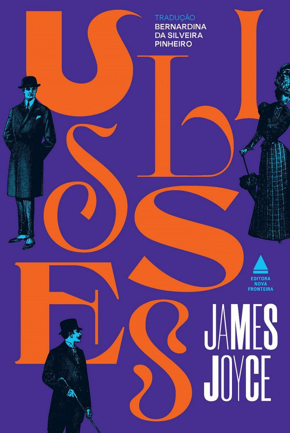 Capa roxa do livro Ulisses com letras laranja