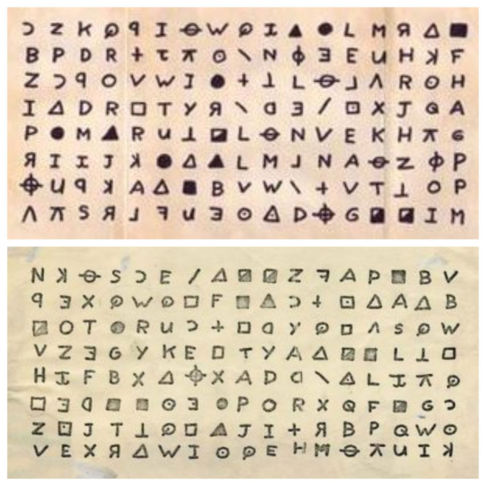 Ccartas criptografadas com símbolos