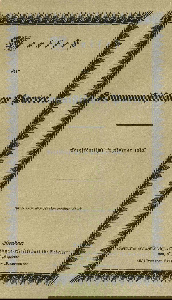 Capa de O Manifesto Comunista.