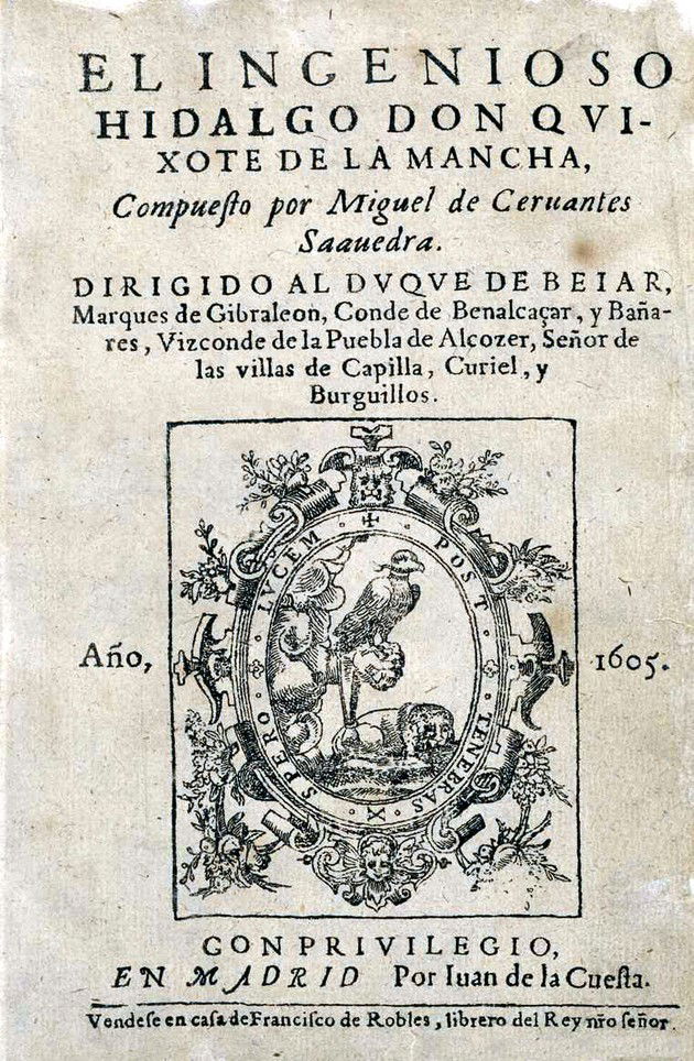 Capa da primeira edição de Dom Quixote