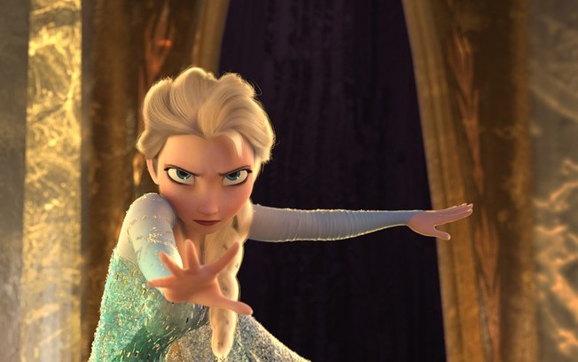 Elsa usando os seus poderes.