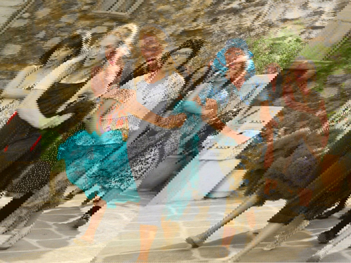 Elenco do filme Mamma Mia, com Meryl Streep