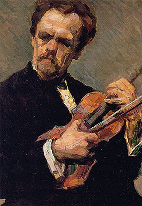 Homem com violino, quadro de Lasar Segall