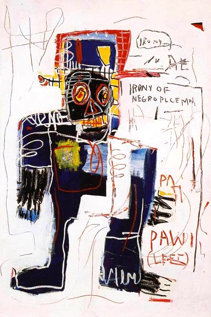 Ironia do Policial Negro de Basquiat.