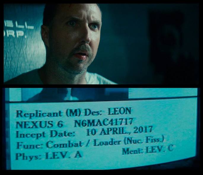 Leon realiza teste para detectar se ele é um replicante em Blade runner