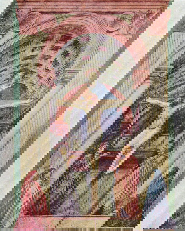 Santíssima Trindade - afresco, 667 cm x317 cm - Masaccio, Santa Maria Novella, Florença