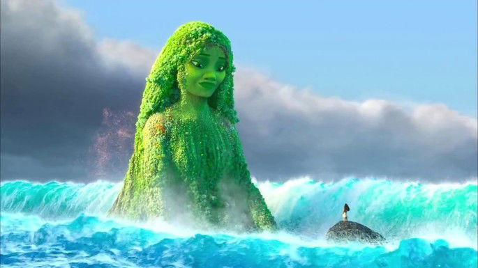 Moana devolvendo o coração da deusa.