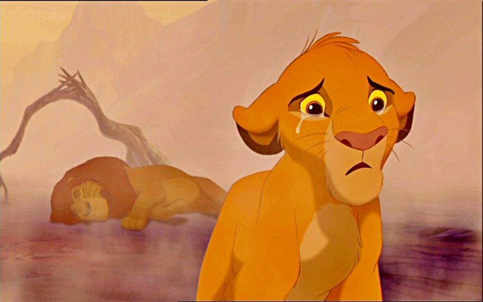 Simba encontra o corpo de Mufasa.