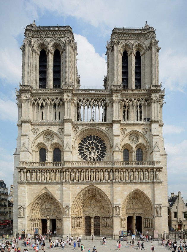 A fachada ocidental de Notre Dame.