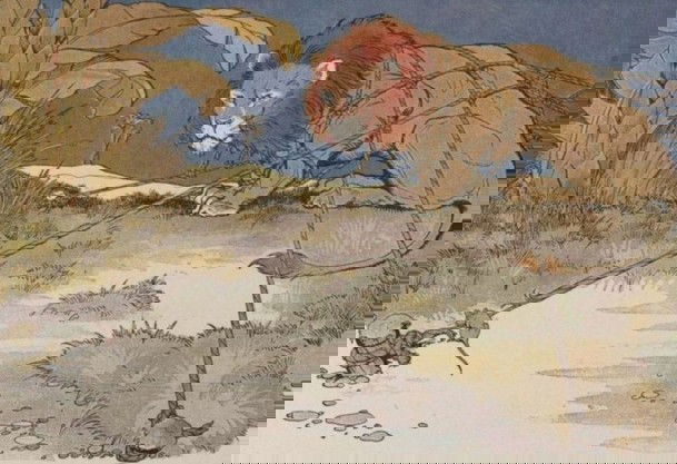 desenho da história de O leão e o ratinho