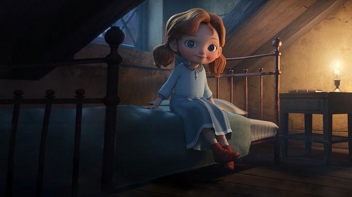 Cena da animação O natal de Angela.