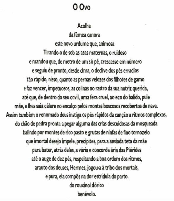 O ovo, de Símias de Rodes